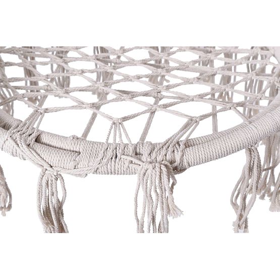 Wiszące krzesło Bocianie gniazdo LAGOS kremowe z poduszkami