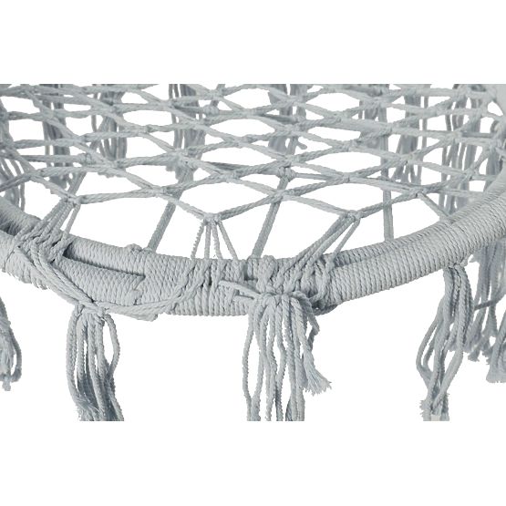 Wiszące krzesło Bocianie Gniazdo LAGOS szare z poduszkami