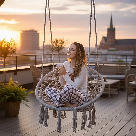 Wiszące krzesło Bocianie Gniazdo TOGO szare