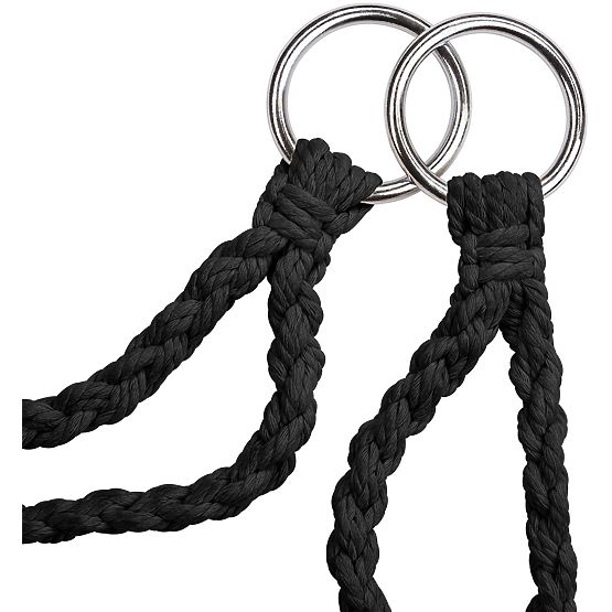 Wiszące krzesło boho z poduszką czarne 490129A