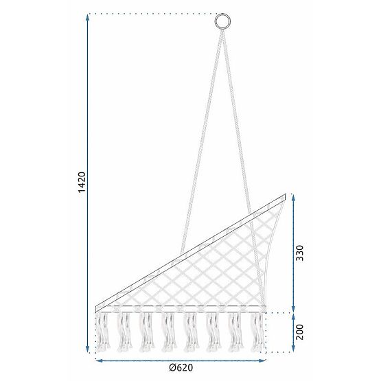 Wiszące krzesło boho z poduszką czarne 490129A
