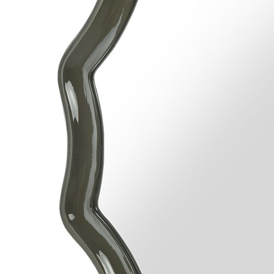 Wiszące lustro Luppo, zielono-szare, błyszczące
