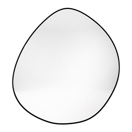 Wiszące lustro w czarnej ramie Alonzo, 64x60 cm, nieregularny kształt