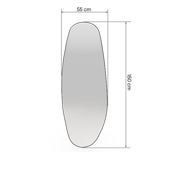 Wiszące lustro w czarnej ramie Frivatti, 55x150 cm, nieregularny kształt