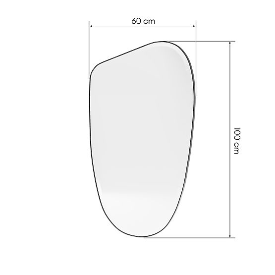 Wiszące lustro w czarnej ramie Frivatti, 60x100 cm, nieregularny kształt