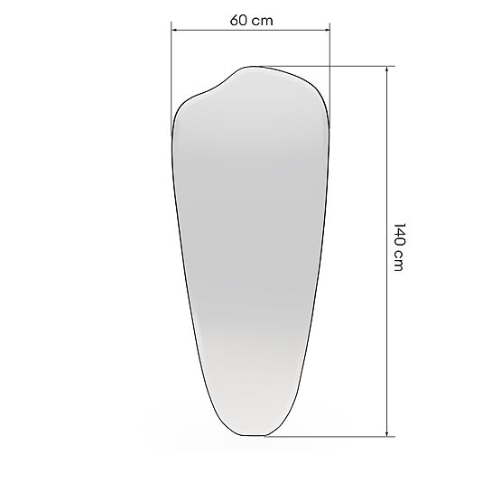 Wiszące lustro w czarnej ramie Frivatti, 60x140 cm, nieregularny kształt