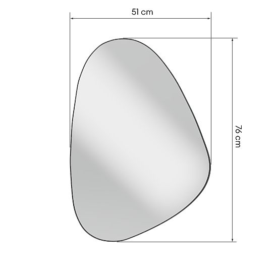 Wiszące lustro w czarnej ramie Libia, 76x51 cm, nieregularny kształt