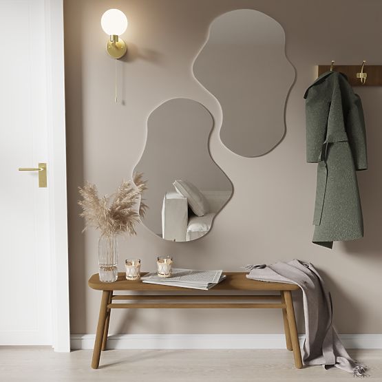 Wiszące lustro w czarnej ramie Zoe, 80x55 cm, nieregularny kształt