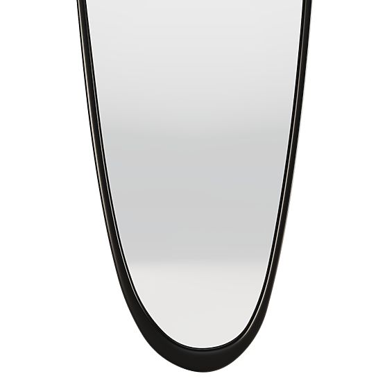 Wiszące lustro w drewnianej ramie Sogno 60x165 cm, nieregularny kształt, czarne
