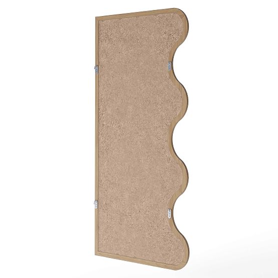 Wiszące lustro w falistej ramie Noelie, 140x70 cm, prostokątne, drewno paulownia, naturalne