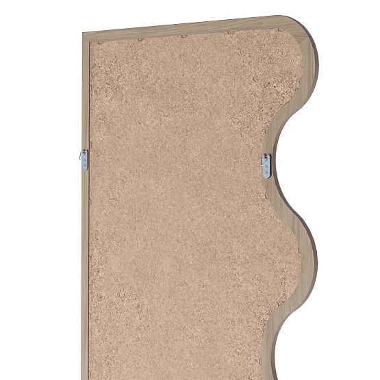 Wiszące lustro w falistej ramie Noelie, 140x70 cm, prostokątne, drewno paulownia, naturalne