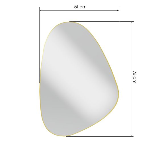 Wiszące lustro w złotej ramie Libia, 76x51 cm, nieregularny kształt