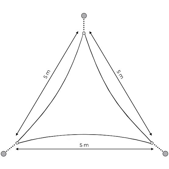 Wodoodporna osłona przeciwsłoneczna 5x5x5m ModernHome - szara