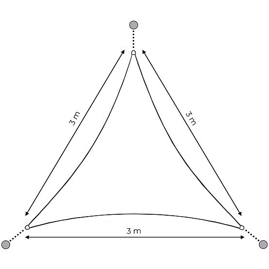 Wodoodporna płachta zacieniająca 3x3x3m ModernHome - beżowa