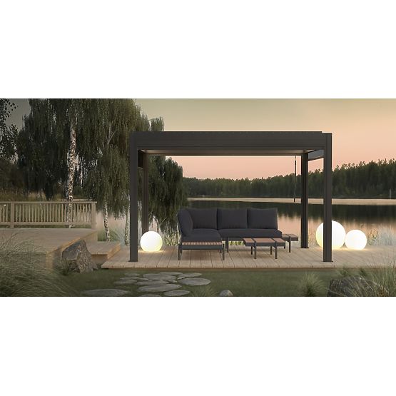 Wolnostojąca pergola ogrodowa Antilla z aluminium, 4x3 m, bioklimatyczna, ruchome lamele, antracytow