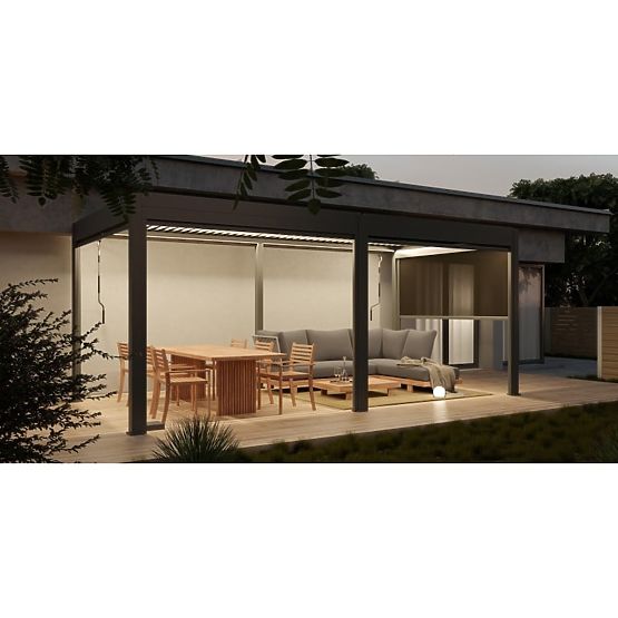 Wolnostojąca pergola ogrodowa Antilla z aluminium, 6x3 m, bioklimatyczna, ruchome lamele, antracyt