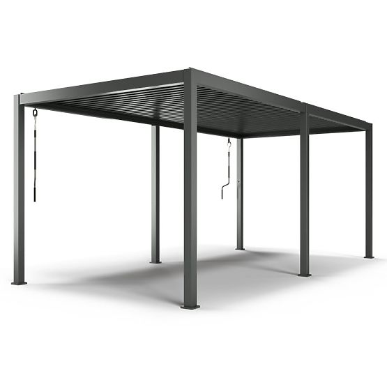Wolnostojąca pergola ogrodowa Antilla z aluminium, 6x3 m, bioklimatyczna, ruchome lamele, antracyt