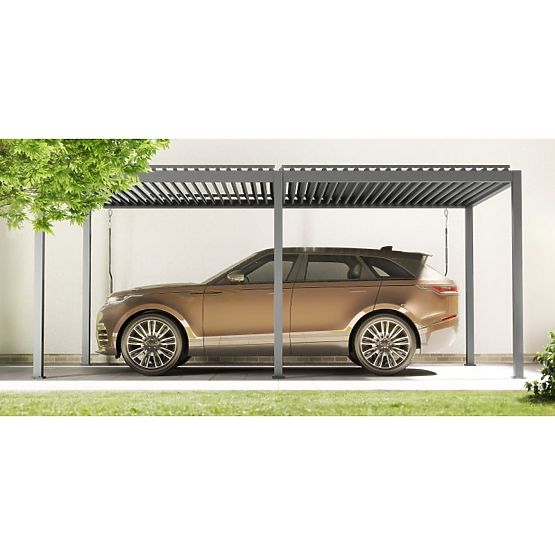 Wolnostojąca pergola ogrodowa Antilla z aluminium, 6x3 m, bioklimatyczna, ruchome lamele, antracyt