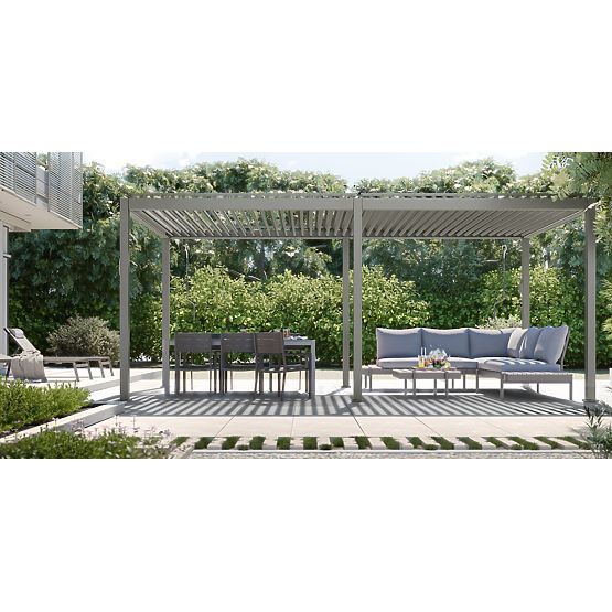 Wolnostojąca pergola ogrodowa Antilla z aluminium, 6x3 m, bioklimatyczna, ruchome lamele, antracyt