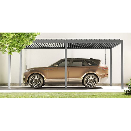 Wolnostojąca pergola ogrodowa Antilla z aluminium, 6x3 m, bioklimatyczna, ruchome lamele, antracyt