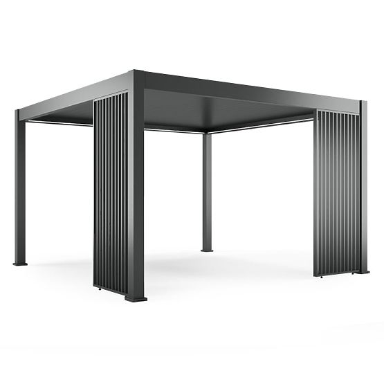 Wolnostojąca pergola ogrodowa Lumera z aluminium, 4x4 m, bioklimatyczna, oświetlenie LED, elektryczn
