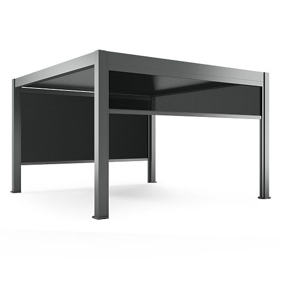 Wolnostojąca pergola ogrodowa Lumera z aluminium, 4x4 m, bioklimatyczna, oświetlenie LED, elektryczn