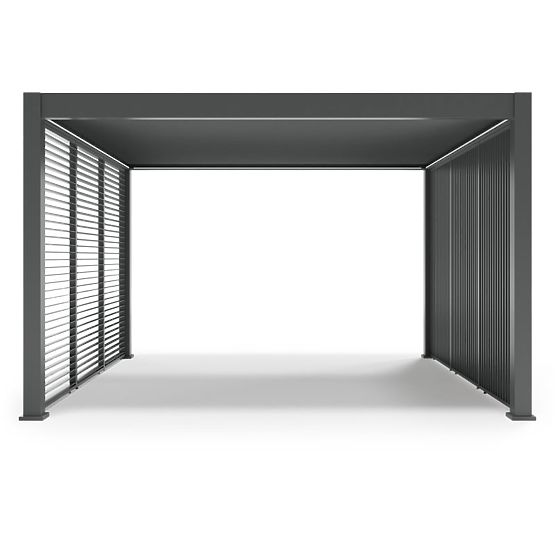 Wolnostojąca pergola ogrodowa Lumera z aluminium, 4x4 m, bioklimatyczna, oświetlenie LED, elektryczn