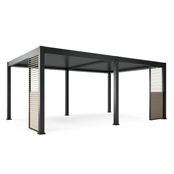 Wolnostojąca pergola ogrodowa Lumera z aluminium, 4x6 m, bioklimatyczna, oświetlenie LED, elektryczn