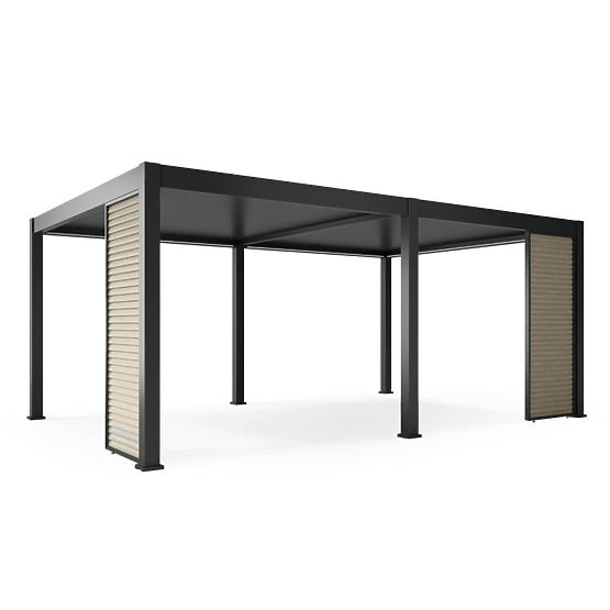 Wolnostojąca pergola ogrodowa Lumera z aluminium, 4x6 m, bioklimatyczna, oświetlenie LED, elektryczn