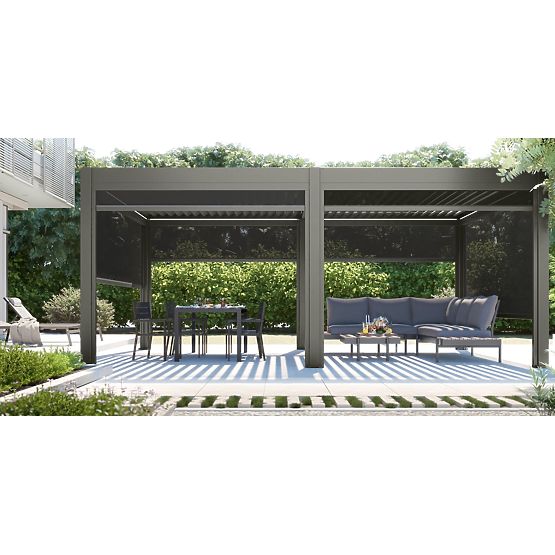 Wolnostojąca pergola ogrodowa Lumera z aluminium, 4x6 m, bioklimatyczna, oświetlenie LED, elektryczn