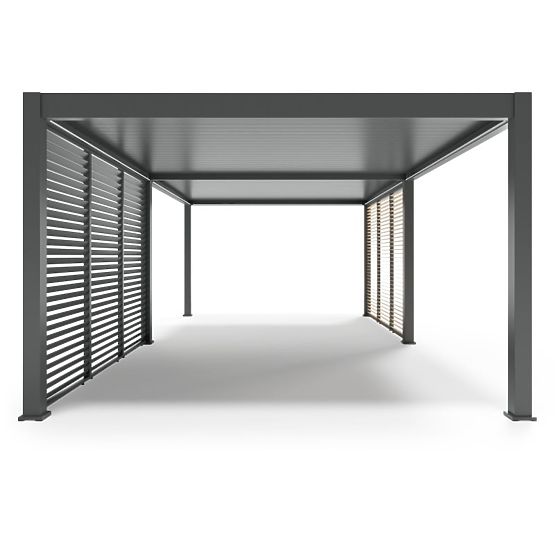 Wolnostojąca pergola ogrodowa Lumera z aluminium, 4x8 m, bioklimatyczna, oświetlenie LED, elektryczn