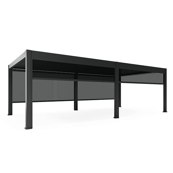 Wolnostojąca pergola ogrodowa Lumera z aluminium, 4x8 m, bioklimatyczna, oświetlenie LED, elektryczn