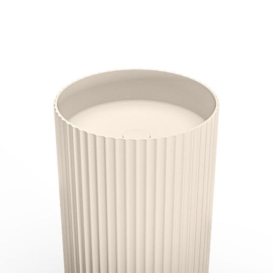 Wolnostojąca umywalka Ciriola, kompozytowa, 45x90 cm, beżowoszara, taupe, żłobiona