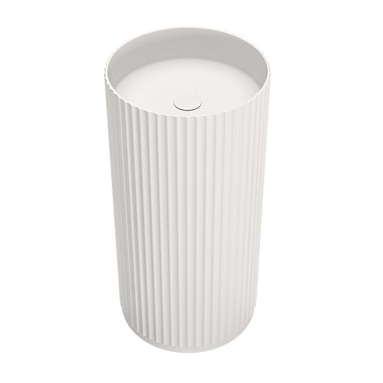 Wolnostojąca umywalka Ciriola, kompozytowa, 45x90 cm, biała, żłobiona