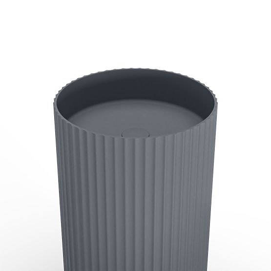 Wolnostojąca umywalka Ciriola, kompozytowa, 45x90 cm, ciemnoszara, żłobiona