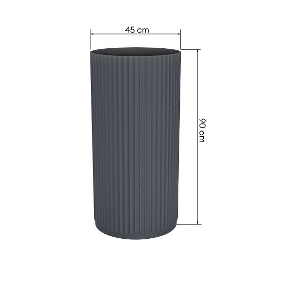 Wolnostojąca umywalka Ciriola, kompozytowa, 45x90 cm, ciemnoszara, żłobiona