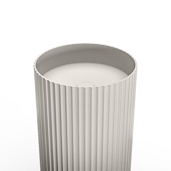 Wolnostojąca umywalka Ciriola, kompozytowa, 45x90 cm, jasnoszara, żłobiona