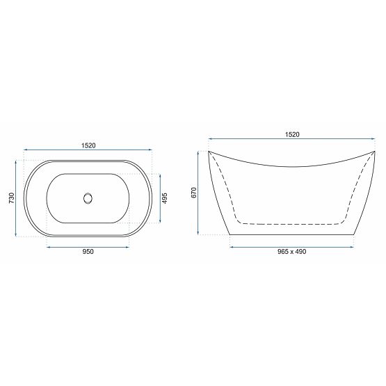 Wolnostojąca wanna Rea Ferrano 150