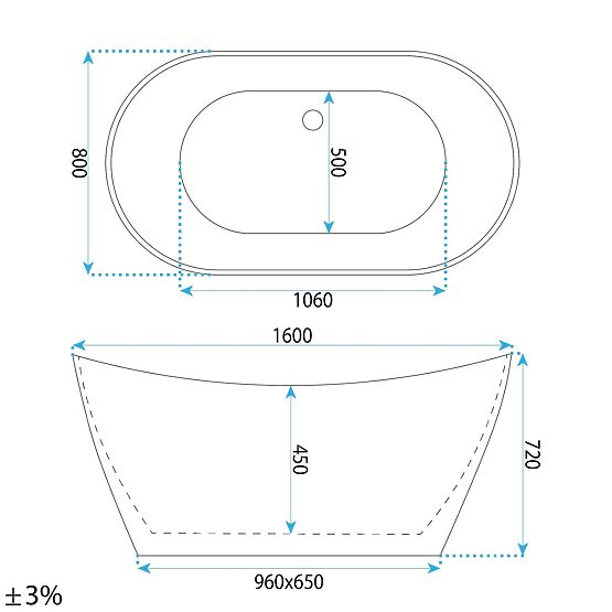 Wolnostojąca wanna Rea Ferrano 160