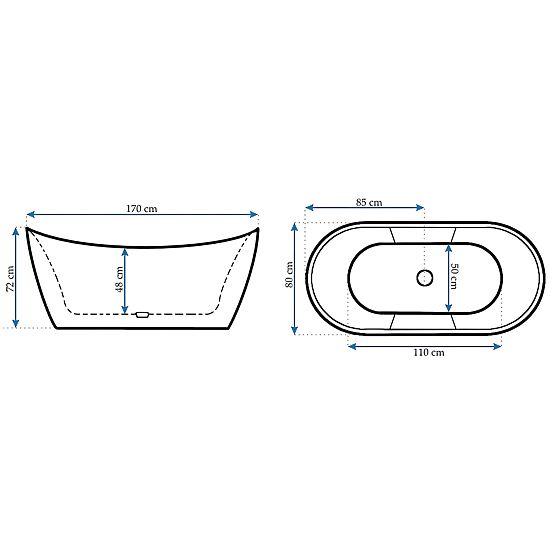 Wolnostojąca wanna Rea Ferrano 170