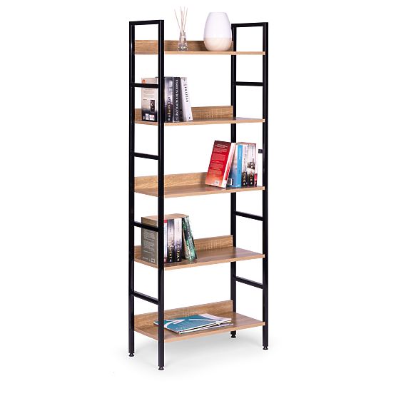 Wysoki regał loftowy 5 półek metal MDF ModernHome