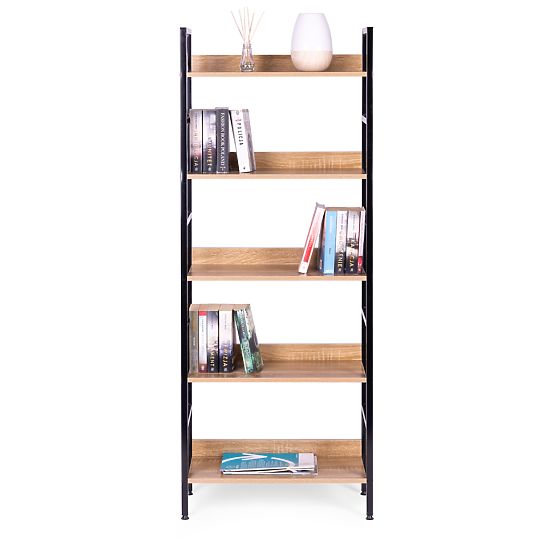 Wysoki regał loftowy 5 półek metal MDF ModernHome