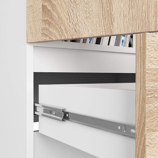 ZAMKNIĘTA BIBLIOTEKA R60 2D 1SZ CLP PK BIAŁA / SONOMA