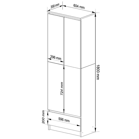 ZAMKNIĘTY REGAŁ R60 2D 1SZ CLP PK DĄB SONOMA / BIAŁY