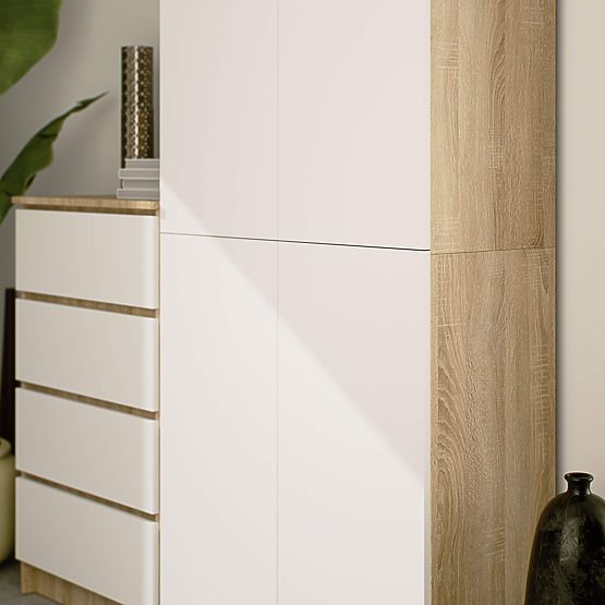 ZAMKNIĘTY REGAŁ R80 2D 8P CLP DĄB SONOMA / BIAŁY