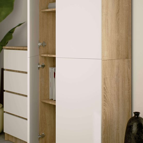 ZAMKNIĘTY REGAŁ R80 2D 8P CLP DĄB SONOMA / BIAŁY