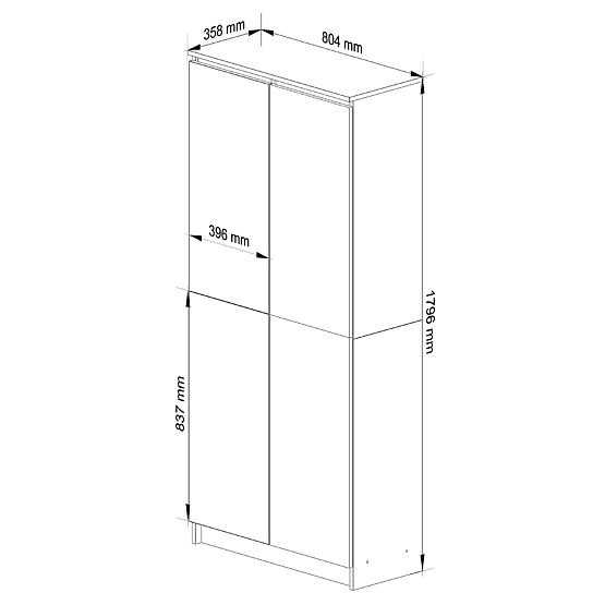 ZAMKNIĘTY REGAŁ R80 2D 8P CLP DĄB SONOMA