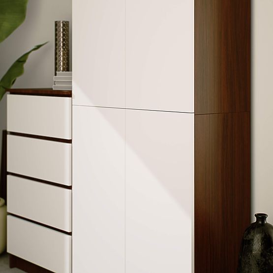 ZAMKNIĘTY REGAŁ R80 2D 8P CLP WENGE / BIAŁY