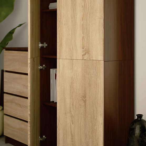 ZAMKNIĘTY REGAŁ R80 2D 8P CLP WENGE / SONOMA