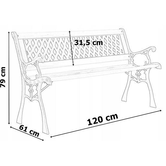Żeliwna ławka ogrodowa KARO